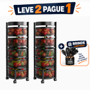 [Leve 2 Pague 1] Fruteira Articulada de 4 Andares em Aço Inox e Rodinhas