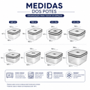 Kit 12 Potes Herméticos de Plástico Retangulares