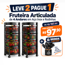 [Leve 2 Pague 1] Fruteira Articulada de 4 Andares em Aço Inox e Rodinhas